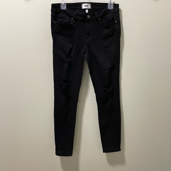 PAIGE Verdugo Black Ultra Skinny Jeans Size 30 - Picture 2 of 6